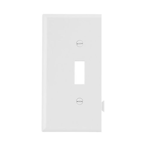 Main product image of Sectional Wallplate, End Piece, White, Toggle Cutout, Polycarbonate, Single- Gang, Mid-Size, STE1W