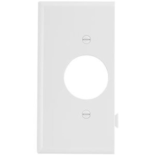 Main product image of Sectional Wallplate, End Piece, White, Single Receptacle 1.40" Hole Cutout, Single-Gang, STE7W