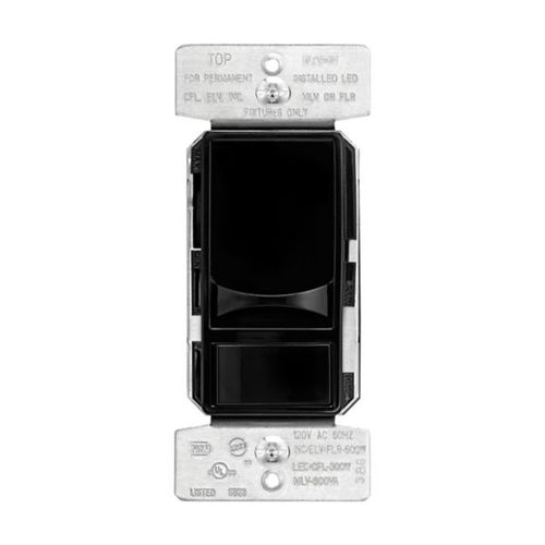 Main product image of Slide Dimmer 300W Led-600W Halogen, #14 -12 Awg, 120V, Black, 68 Hz, Mark 10 Fluorescent, 1-Pole, SUL06P-BK-KB-L