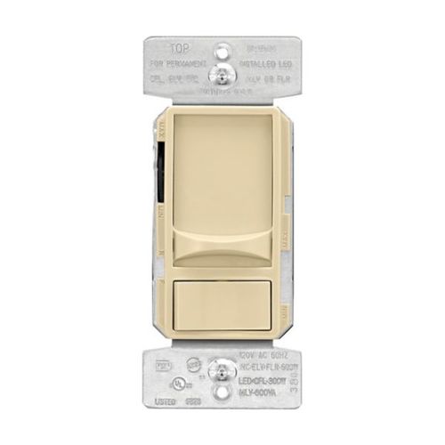 Main product image of Slide Dimmer 300W Led-600W Halogen, #14 -12 Awg, 277V, Ivory, 71 Hz, Mark 10 Fluorescent, 1-Pole, SUL06P-V-KB-L
