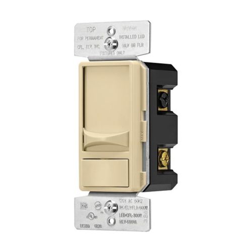 Main product image of Slide Dimmer 300W Led-600W Halogen, #14 -12 Awg, 277V, Ivory, 71 Hz, Mark 10 Fluorescent, 1-Pole, SUL06P-V-KB-L