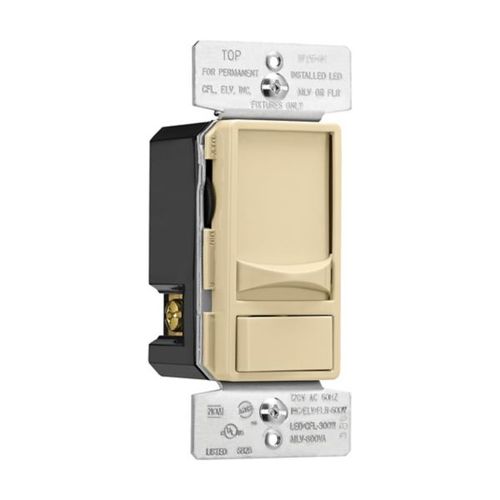 Main product image of Slide Dimmer 300W Led-600W Halogen, #14 -12 Awg, 277V, Ivory, 71 Hz, Mark 10 Fluorescent, 1-Pole, SUL06P-V-KB-L