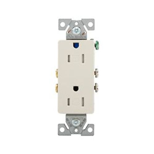 Main product image of Residential Duplex Receptacle, #14-10 Awg 15A 125V, Side, Push, Light Almond Auto-Grounding, TR1107-9LA