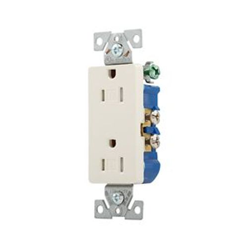 Main product image of Residential Duplex Receptacle, #14-10 Awg 15A 125V, Side, Push, Light Almond Auto-Grounding, TR1107-9LA