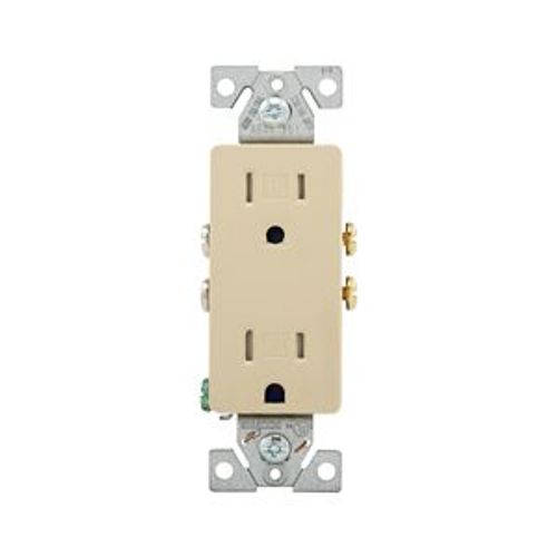 Main product image of Residential Duplex Receptacle, #14-10 Awg 15A 125V, Ivory Auto-Grounding, TR1107-9V