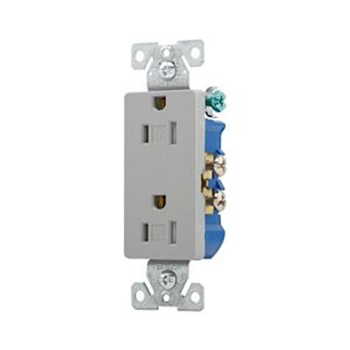 Main product image of Residential Duplex Receptacle, #14-10 Awg 15A 125V, Side & Push, Gray, TR1107GY-BOX