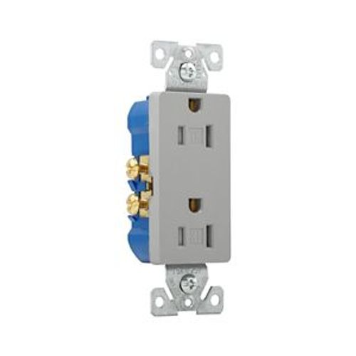 Main product image of Residential Duplex Receptacle, #14-10 Awg 15A 125V, Side & Push, Gray, TR1107GY-BOX