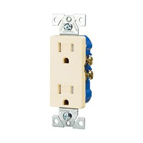 Main product image of Residential Duplex Receptacle, #14-10 Awg 15A 125V, Light Almond Tamper-Resistant, TR1107LA