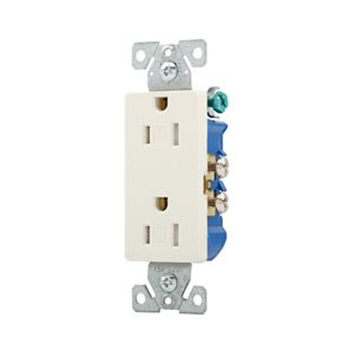 Main product image of Residential Duplex Receptacle, #14-10 Awg 15A 125V, Light Almond Tamper-Resistant, TR1107LA