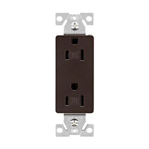 Main product image of Receptacle, 15A, 125V,Two-Pole, Thermoplastic, Brown, TR1107RB-SP-L