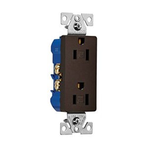 Main product image of Receptacle, 15A, 125V,Two-Pole, Thermoplastic, Brown, TR1107RB-SP-L