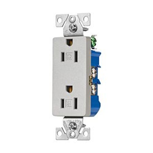 Main product image of Receptacle, 15A, 125V,Two-Pole, Thermoplastic, White, TR1107SG-SP-L