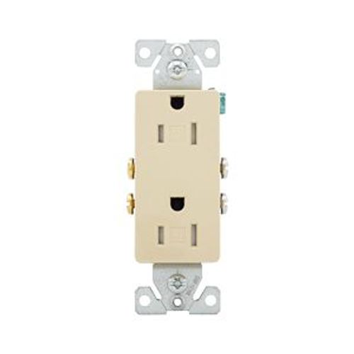 Main product image of Residential Duplex Receptacle, #14-10 Awg 15A 125V, Side & Push, Ivory, TR1107V-BOX