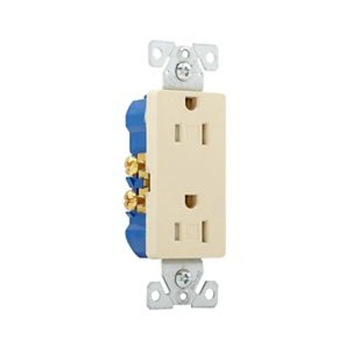 Main product image of Residential Duplex Receptacle, #14-10 Awg 15A 125V, Ivory Tamper-Resistant, TR1107V