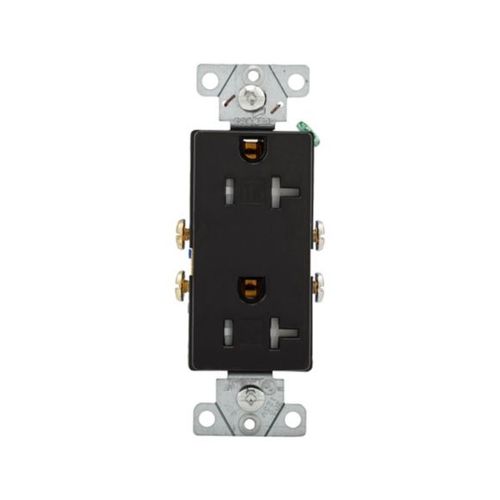 Main product image of Residential Duplex Receptacle, #14-10 Awg 20A 125V, Side Wire, Black, Impact-Resistant, Pvc Body, TR1307BK-BOX