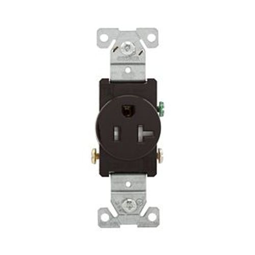 Main product image of Commercial Single Receptacle, #14-10 Awg 20A 125V, SideWire, Brown, Impact-Resistant, TR1877B-BXSP
