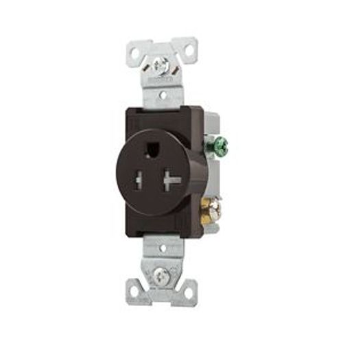 Main product image of Commercial Single Receptacle, #14-10 Awg 20A 125V, SideWire, Brown, Impact-Resistant, TR1877B-BXSP