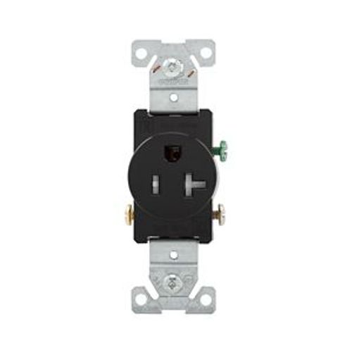 Main product image of Commercial Single Receptacle, #14-10 Awg 20A 125V, SideWire, Black, Impact-Resistant, TR1877BKBXSP