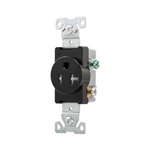Main product image of Commercial Single Receptacle, #14-10 Awg 20A 125V, SideWire, Black, Impact-Resistant, TR1877BKBXSP
