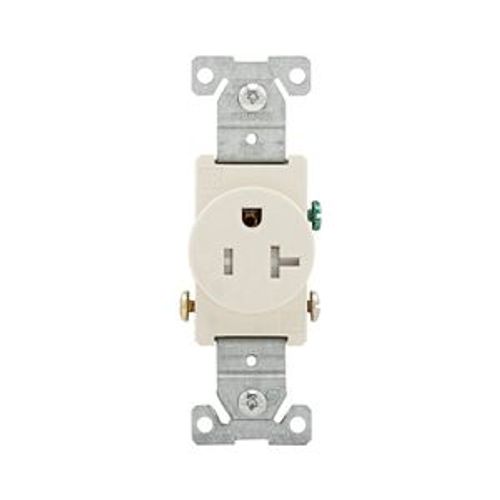 Main product image of Commercial Single Receptacle, #14-10 Awg 20A 125V, SideWire, Light Almond, Impact-Resistant, TR1877LABXSP