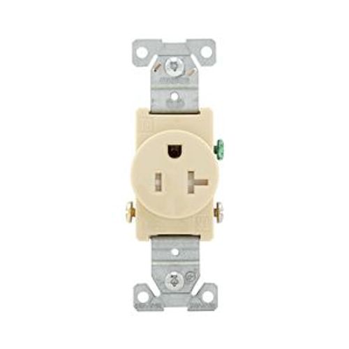 Main product image of Commercial Single Receptacle, #14-10 Awg 20A 125V, SideWire, Ivory, Impact-Resistant, TR1877V-BXSP