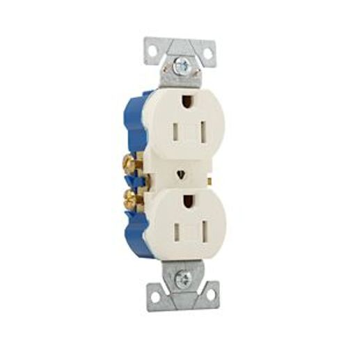 Main product image of Residential Duplex Receptacle, #14-10 Awg 15A 125V, Light Almond Auto Grounding, TR270-9LA