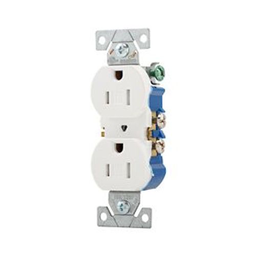 Main product image of Residential Duplex Receptacle, #14-10 Awg 15A 125V, SideAnd Push, Impact-Resistant, Pvc Body, TR270-9W