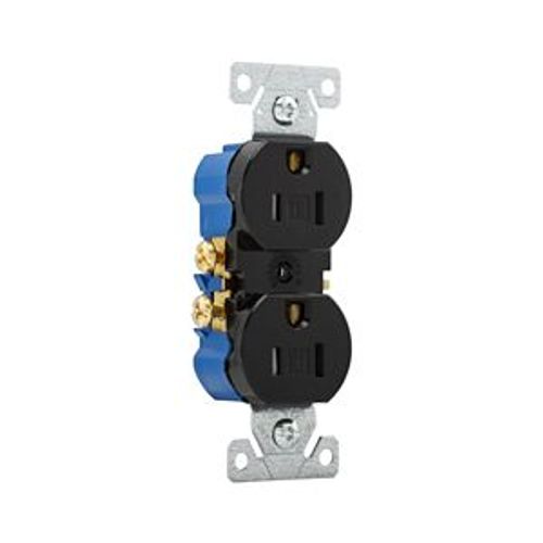 Main product image of Residential Duplex Receptacle, #14-10 Awg 15A 125V, SideAnd Push, Black, TR270BK
