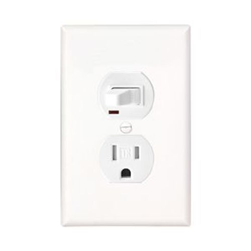 Main product image of Commercial Combo Switch, Auto-Grnd, Neon Pilot, #14-#12 Awg 15A 120V Switch, 125V Recept, White, TR274W