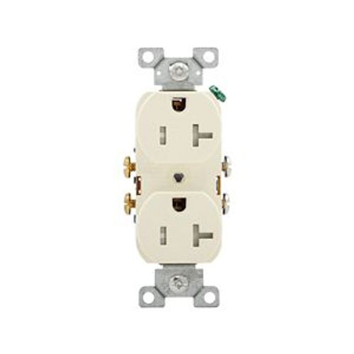 Main product image of Residential Duplex Receptacle, #14-10 Awg 20A 125V, SideWire, Almond, Impact-Resistant, Pvc Body, TR370A-BOX