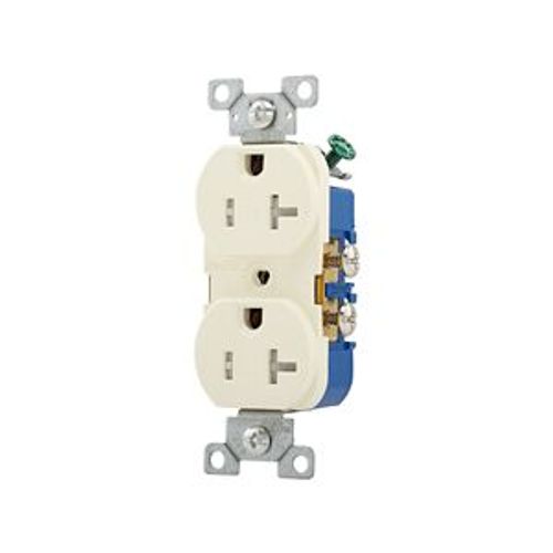 Main product image of Residential Duplex Receptacle, #14-10 Awg 20A 125V, SideWire, Almond, Impact-Resistant, Pvc Body, TR370A-BOX