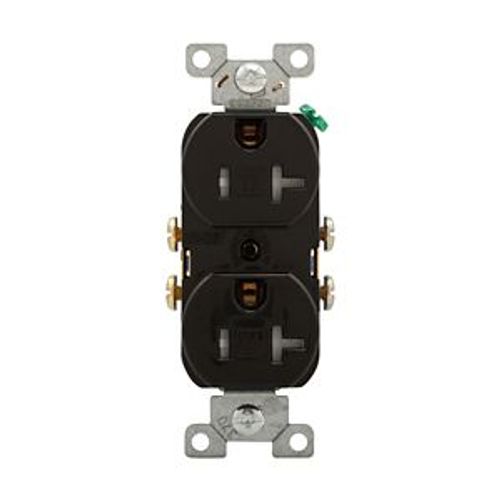 Main product image of Residential Duplex Receptacle, #14-10 Awg 20A 125V, SideWire, Black, Impact-Resistant, Pvc Body, TR370BK-BOX
