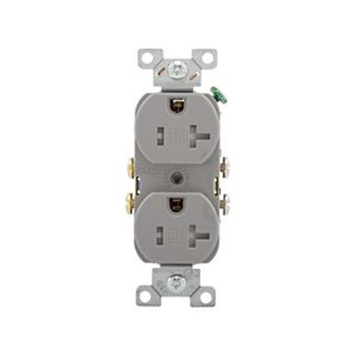 Main product image of Residential Duplex Receptacle, #14-10 Awg 20A 125V, SideWire, Gray, Impact-Resistant, Pvc Body, TR370GY-BOX