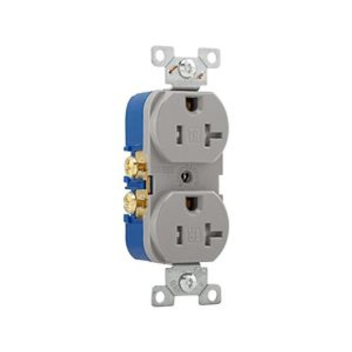 Main product image of Residential Duplex Receptacle, #14-10 Awg 20A 125V, SideWire, Gray, Impact-Resistant, Pvc Body, TR370GY-BOX