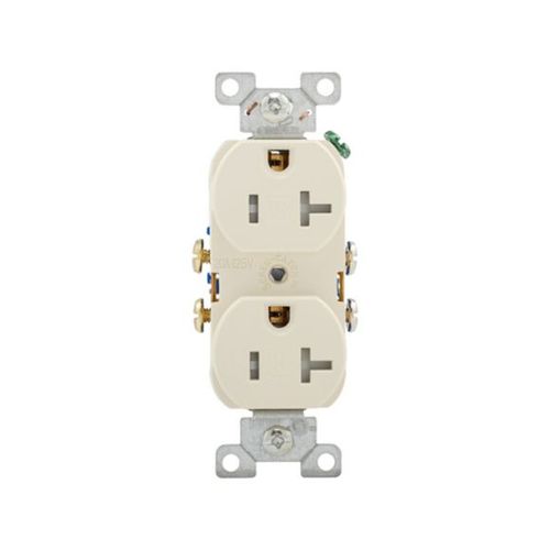 Main product image of Residential Duplex Receptacle, #14-10 Awg 20A 125V, Side Wire, Light Almond, TR370LA-BOX