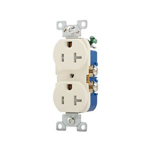 Main product image of Residential Duplex Receptacle, #14-10 Awg 20A 125V, Side Wire, Light Almond, TR370LA-BOX