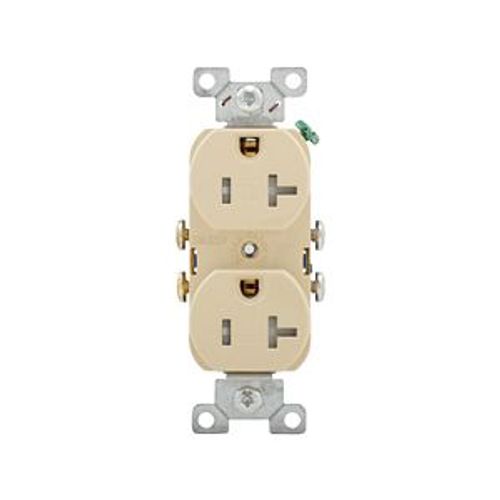 Main product image of Residential Duplex Receptacle, #14-10 Awg 20A 125V, SideWire, Ivory, Impact-Resistant, Pvc Body, TR370V-BOX