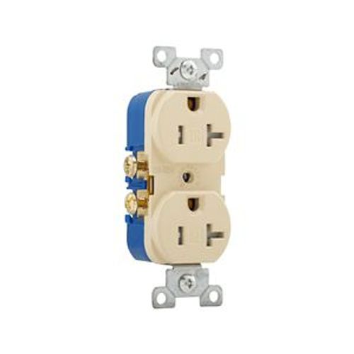 Main product image of Residential Duplex Receptacle, #14-10 Awg 20A 125V, SideWire, Ivory, Impact-Resistant, Pvc Body, TR370V-BOX