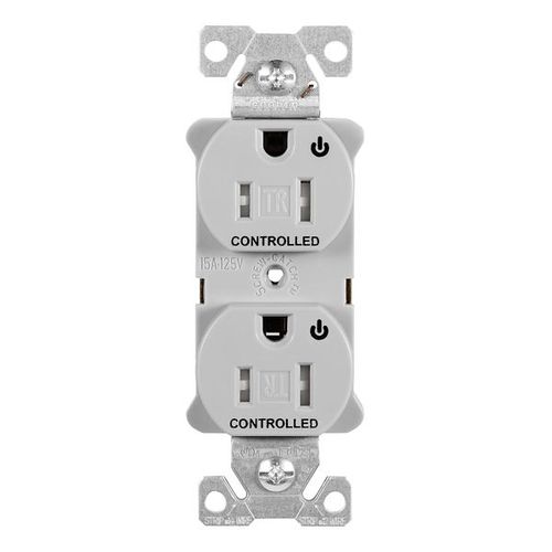Main product image of Arrow HartIndustrial Duplex Receptacle, Dual Control, #14-10 Awg 15A 125V, Gray, 2-Pole, TR5262CDGY