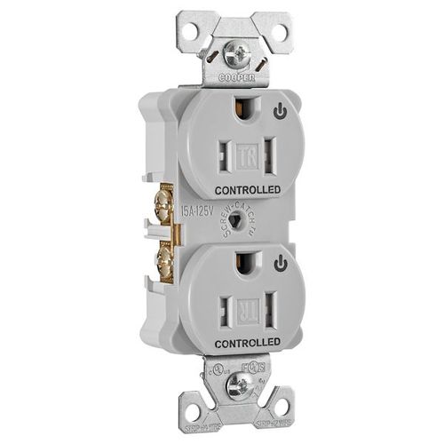 Main product image of Arrow HartIndustrial Duplex Receptacle, Dual Control, #14-10 Awg 15A 125V, Gray, 2-Pole, TR5262CDGY