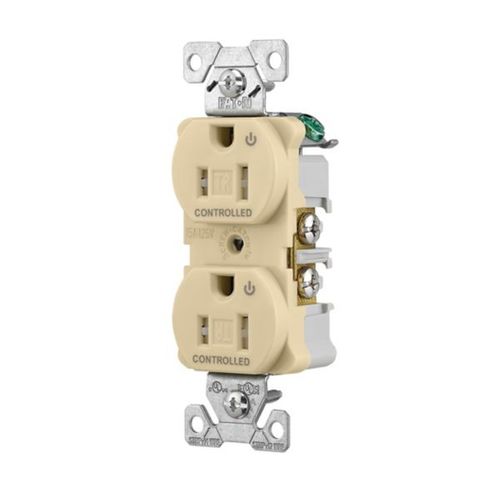 Main product image of Arrow HartIndustrial Duplex Receptacle, Dual Control, #14-10 Awg 15A 125V, Ivory, 2-Pole, TR5262CDV