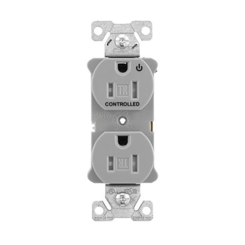 Main product image of Arrow HartIndustrial Duplex Receptacle, Half Control, #14-10 Awg 15A 125V, Gray, 2-Pole, TR5262CHGY