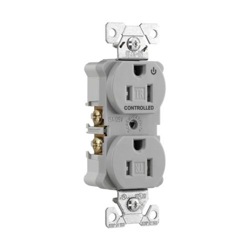 Main product image of Arrow HartIndustrial Duplex Receptacle, Half Control, #14-10 Awg 15A 125V, Gray, 2-Pole, TR5262CHGY