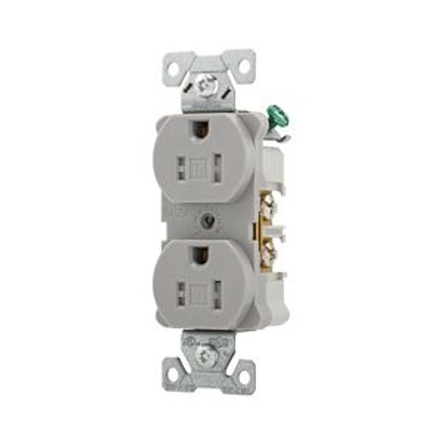 Main product image of Arrow Hart Heavy-Duty Industrial Duplex Receptacle, #14-10 Awg 15A 125V, Gray, TR5262GY