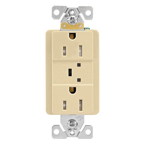 Main product image of Tvss Receptacle, Led Indicat & Alarm, #14-#10 Awg 15A, 840J, Ivory, Straight Blade, TR5262VS-SP-L