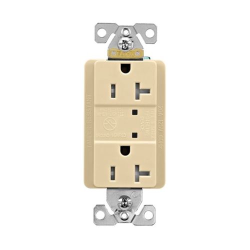 Main product image of Tvss Receptacle, Led Indicat, #14-#10 Awg 20A, Bk & Sd Wire, 840J, 2 Recept, Ivory, TR5360VS