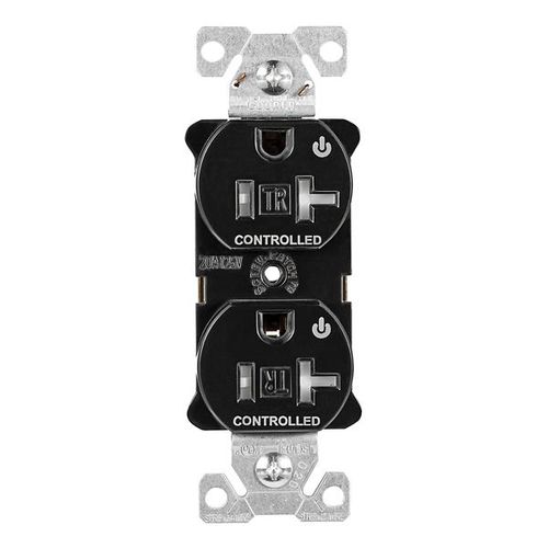 Main product image of Arrow HartIndustrial Duplex Receptacle, Dual Control, #14-10 Awg 20A 125V, Black, 2-Pole, TR5362CDBK