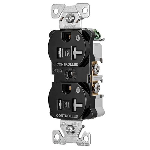 Main product image of Arrow HartIndustrial Duplex Receptacle, Dual Control, #14-10 Awg 20A 125V, Black, 2-Pole, TR5362CDBK