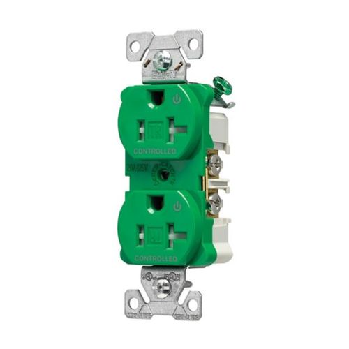 Main product image of Arrow Hart Heavy-Duty Industrial Duplex Receptacle, #14-10 Awg 20A 125V, Green, Dual, TR5362CDGN