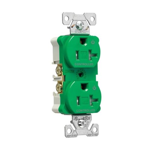 Main product image of Arrow Hart Heavy-Duty Industrial Duplex Receptacle, #14-10 Awg 20A 125V, Green, Dual, TR5362CDGN